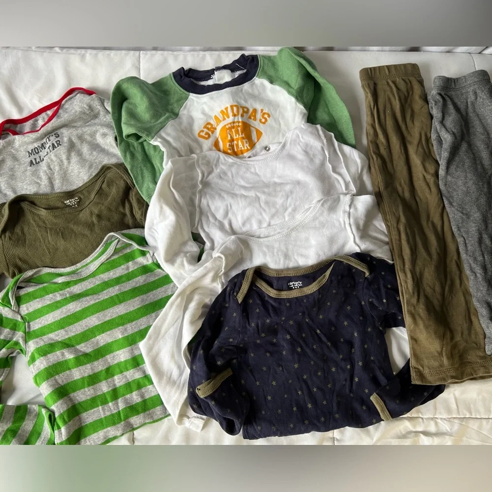 Carters Assorted Long Sleeve Onesie Tops and Pull on Sweats All Cotton